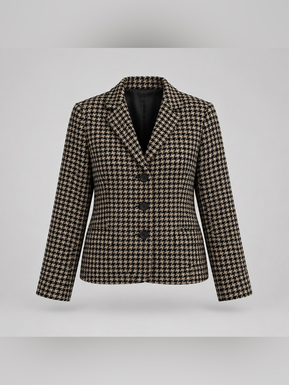 OUT FIT JP Size 10 Polyester Rayon Acetate Houndstooth Button Blazer